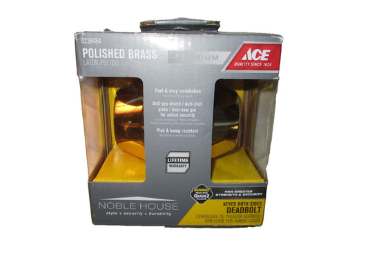ACE Polished  Brass Keyed Both Sides Deadbolt 5238464