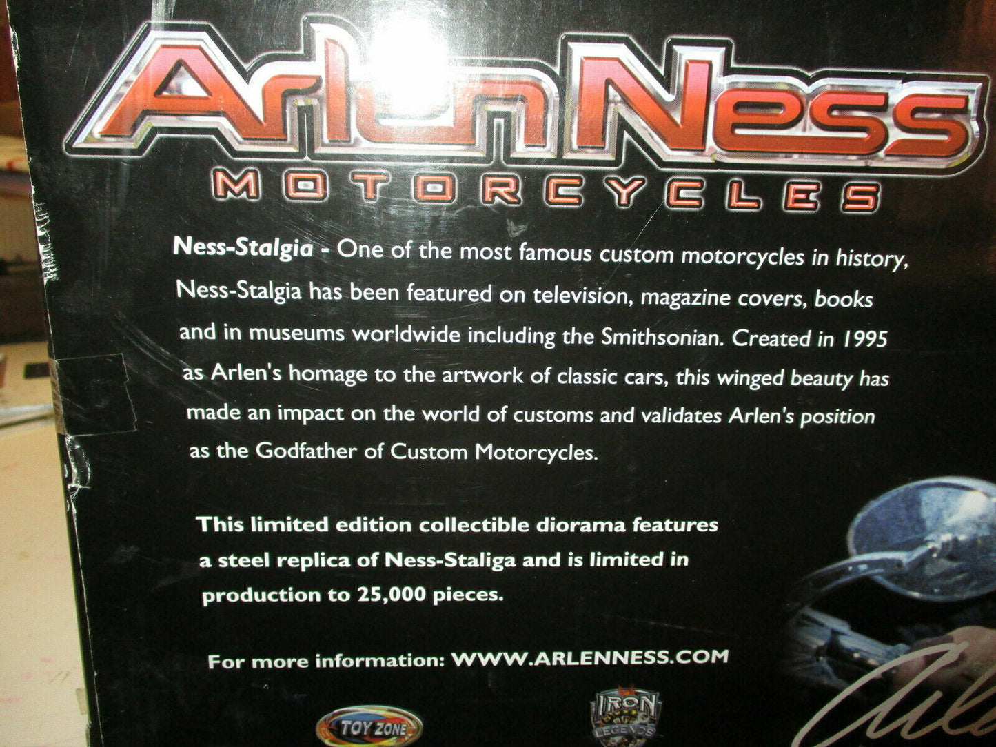 Arlen Ness Limited Edition Motorcycle Scale in Display Case 30cms Scale Large