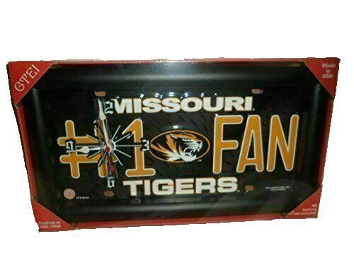 License Plate Wall Clock Missouri Tigers