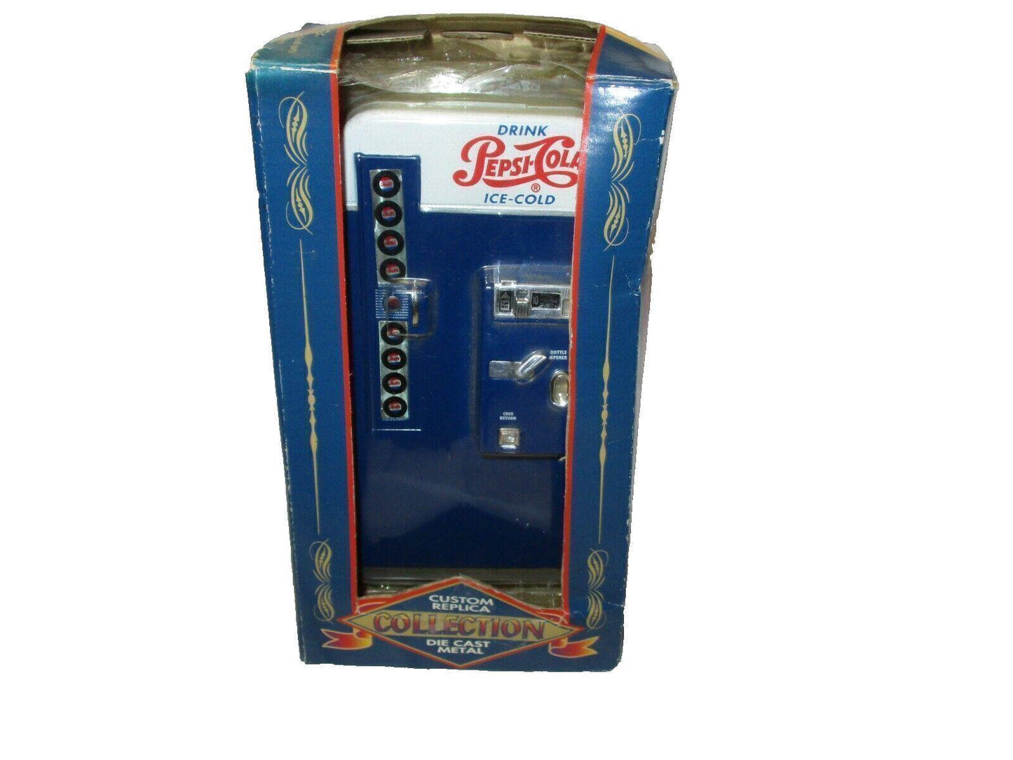Golden Pepsi Vending Machine Die Cast Bank Celebrating 100 years of Pepsi