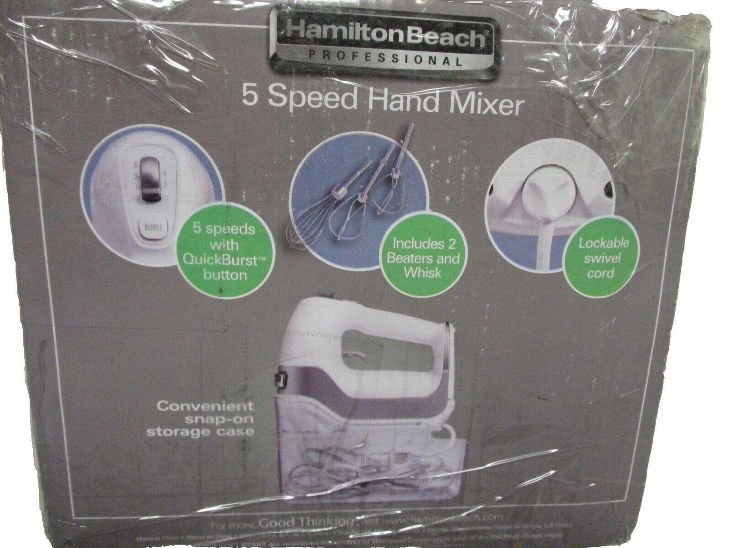 Hamilton Beach Professional 5 Speed Hand Mixer Easy Clean Beaters DC Motor 62652