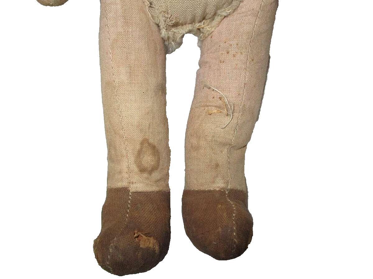 1900's Carnival & Novelty Boy Doll With Composition Head And Hay Filled Body