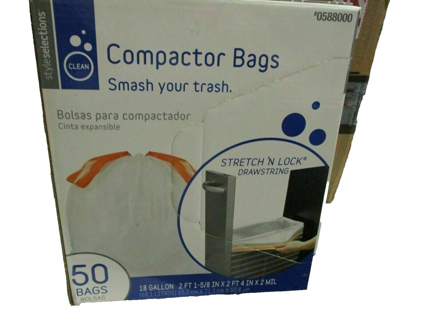 Backpack Liner 50 Compactor Bags 2 Mil, 18 Gallon, Wt: 1.65 oz or 47 grams