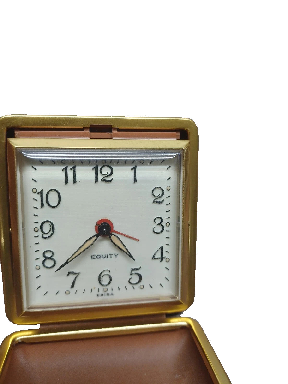 Vintage Equity Gold Vintage Travel Alarm with Built In Case Watch