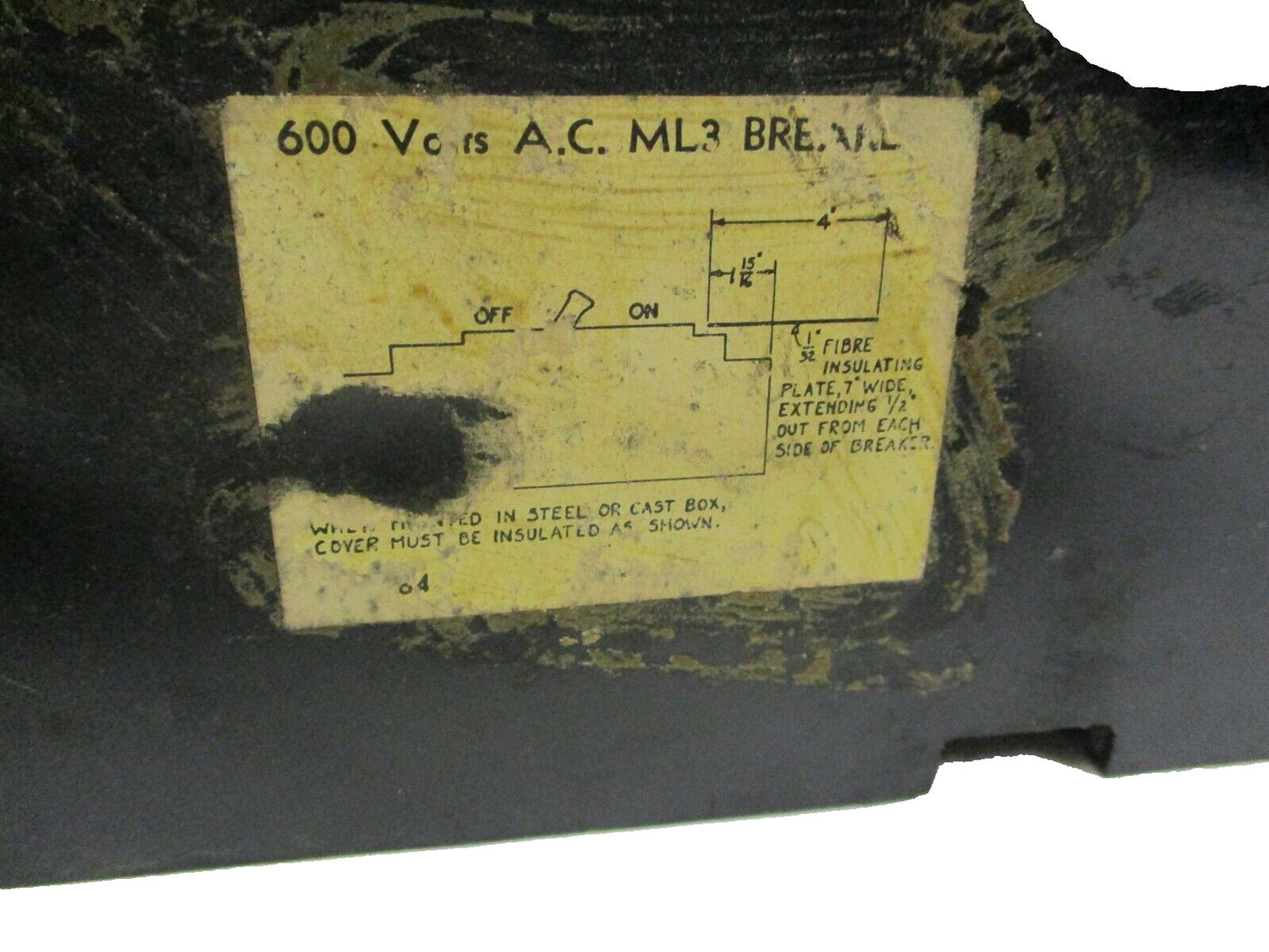 Main Circuit Breaker 600 volt A.C. Line ML3 Break