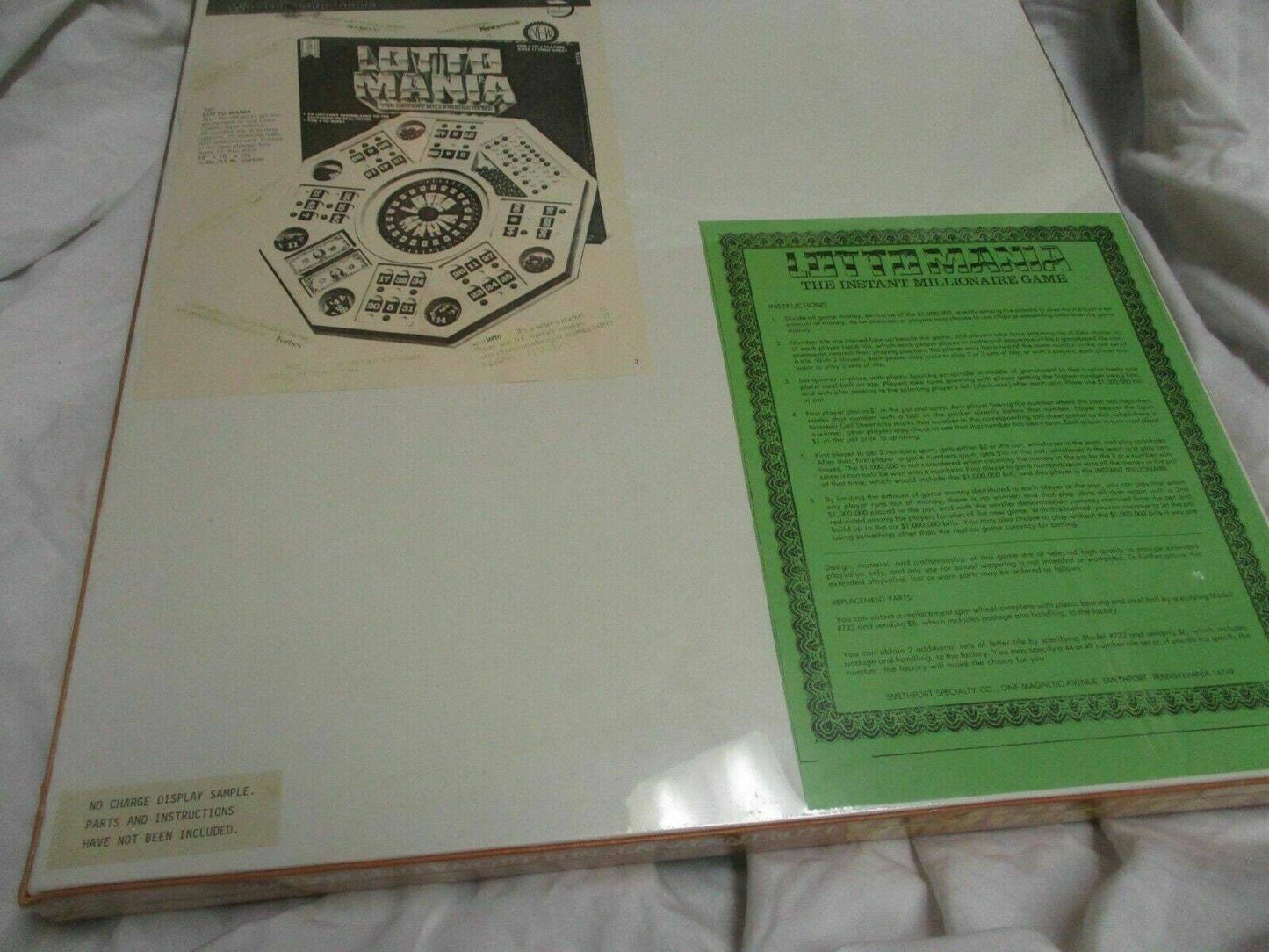 Lotto mania vintage 1984 instant millionare game by smethport