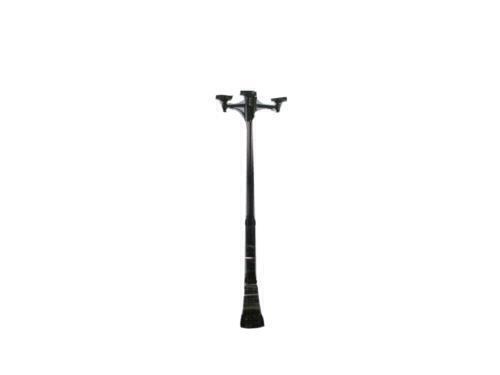 Bel Air 3 Lantern Outdoor Pole Light 7' ft. x 9" in. Tall Black Finish