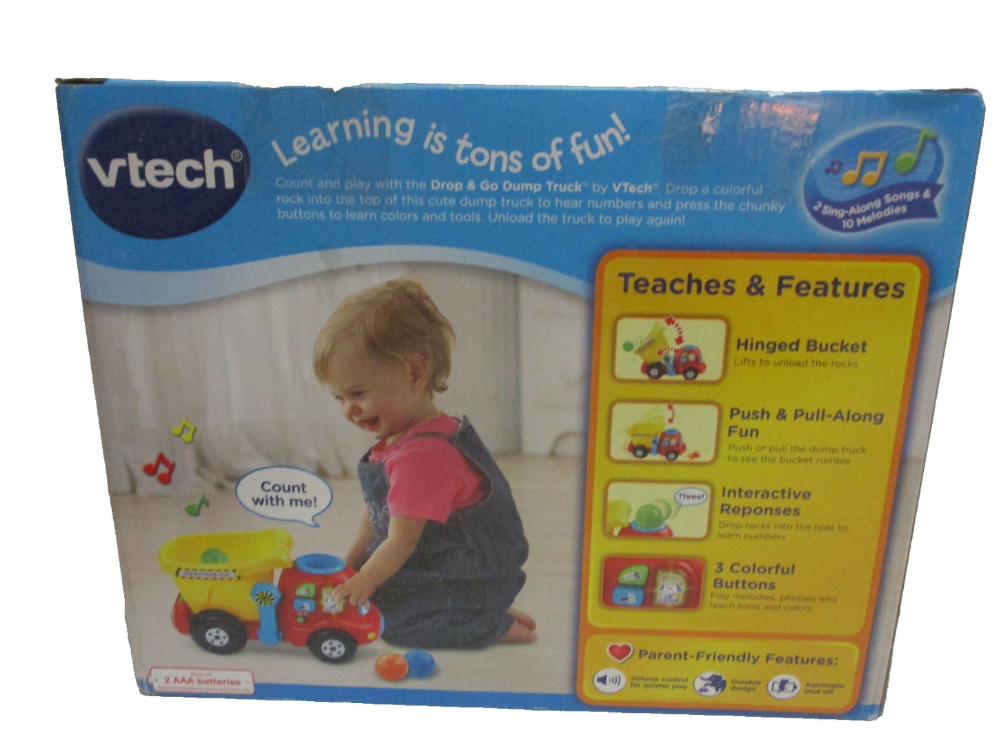 VTech Drop and Go Dump Truck Learning Toy Teaches Colors Numbers Lights Sounds