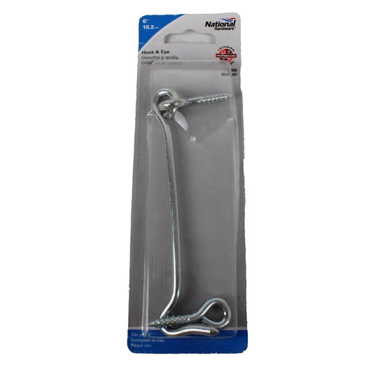 Stanley 6" Hook and Eye Hinge Fastener Hardware Door Cabinet Lock V2000 N226-381