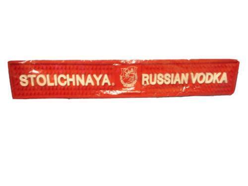GORGEOUS HEAVY DUTY RUBBER 21" X 3 1/2" 1/2" STOLICHNAYA RUSSIAN VODKA SPILL MAT