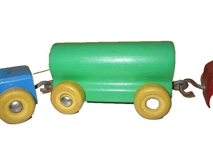 Vintage Playskool Wooden 4 Piece Train Set