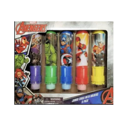 New Marvel Avengers Jumbo Sidewalk Chalk With Holders 5 Pack