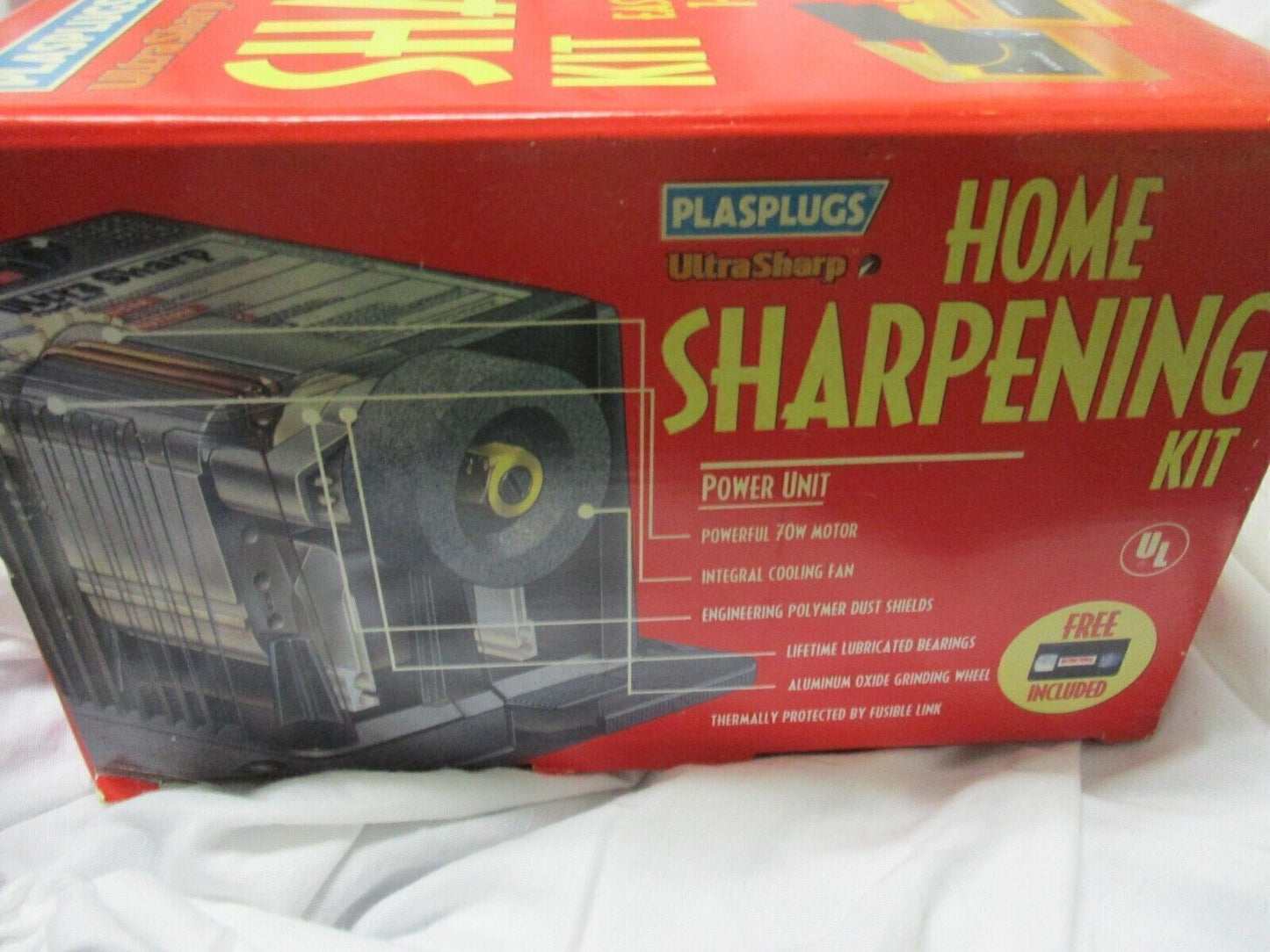 Plasplugs Ultrasharp HomeE Sharpening Kit w/tools, knives,drillbits & VCR video