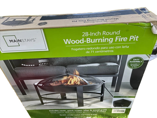 Mainstay Owen Park 28 inch Round Wood Burning Fire Pit