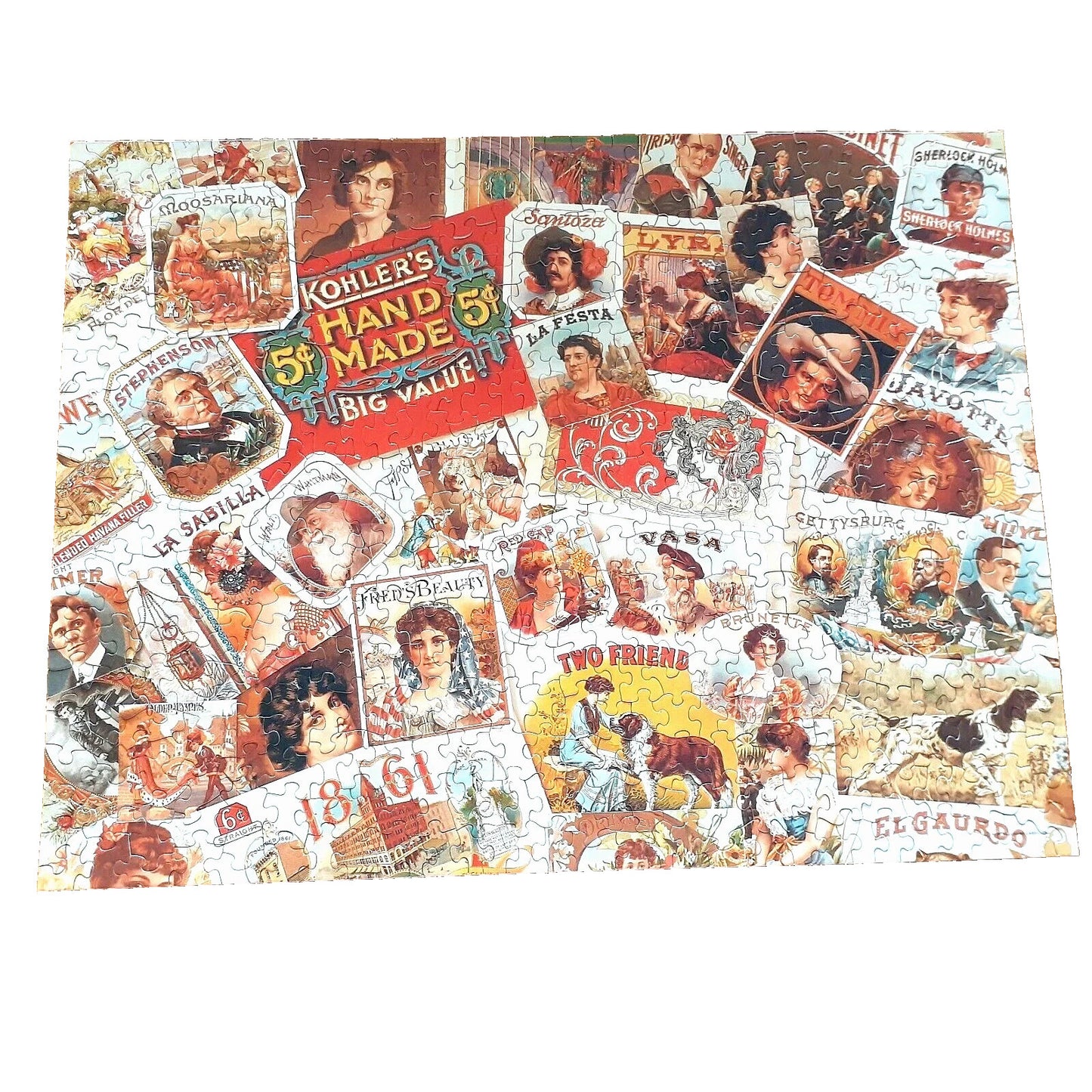 Springbok Puzzle Cigar Labels Collage 500 Piece Jigsaw Victorian Art Complete