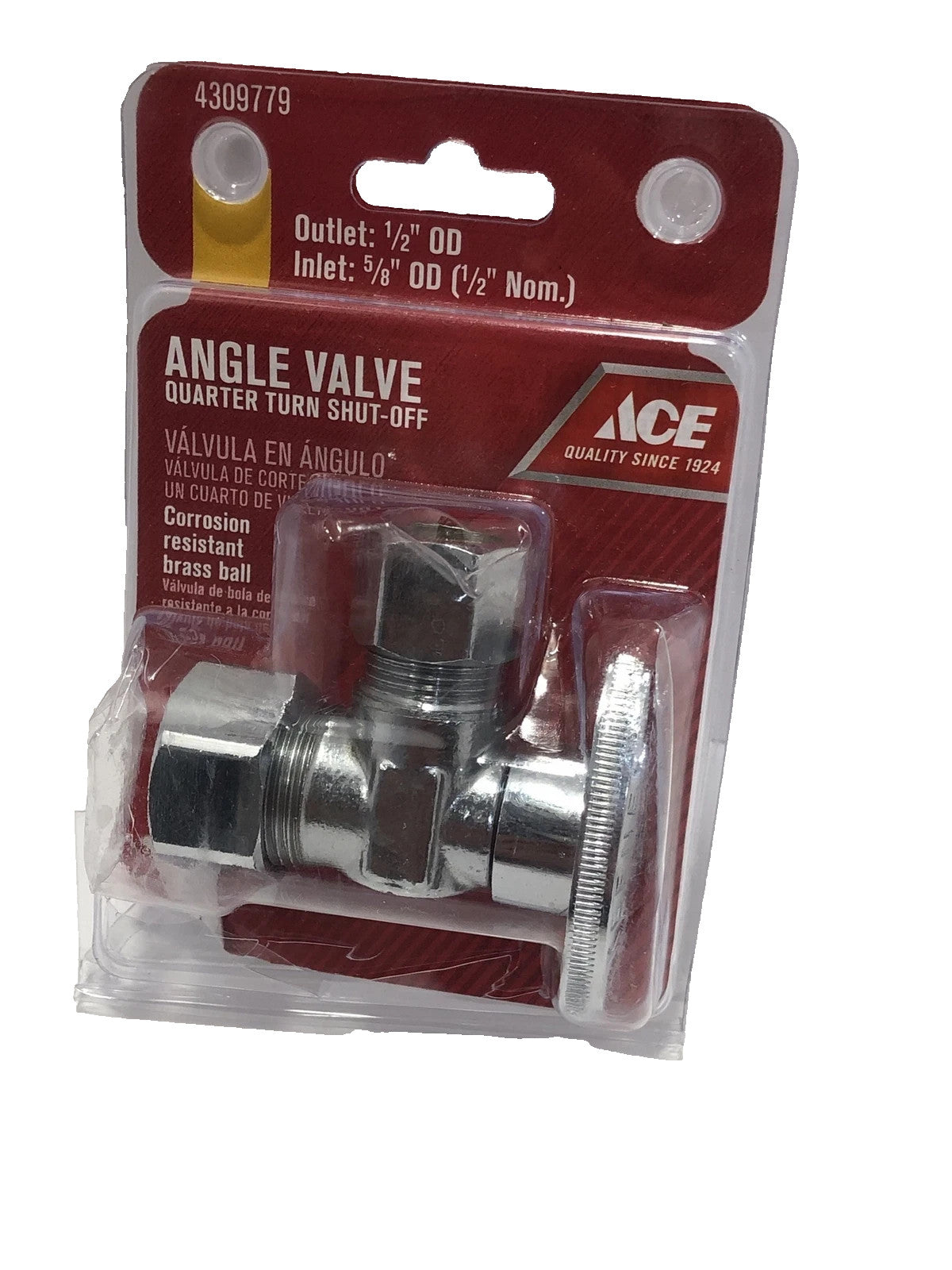 Ace Angle Valve Quarter Turn Shut off 5/8" OD x 1/2" OD 4309779