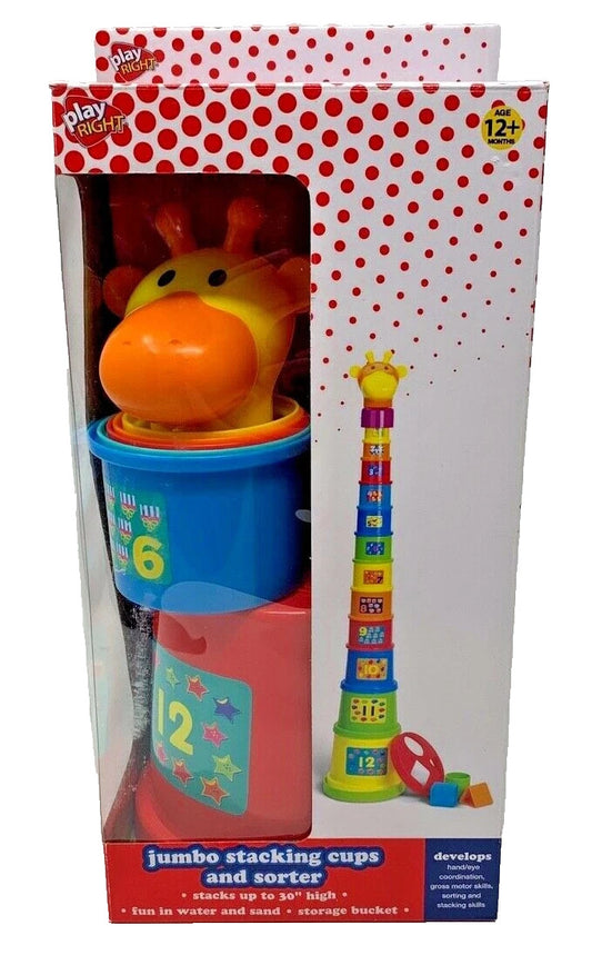 Jumbo Stacking Cups and Sorter Play Right 12 Months Children's Toy