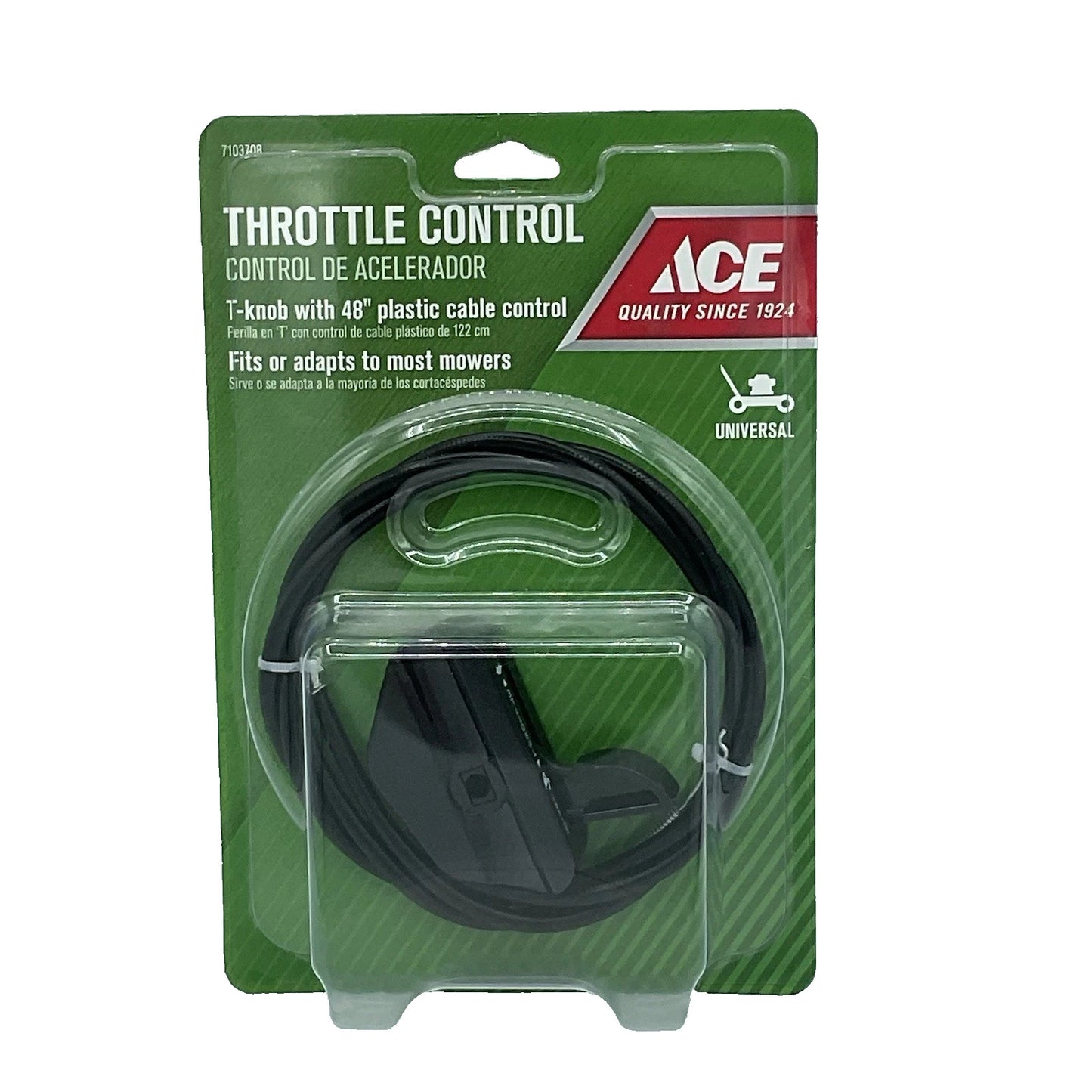 ACE 7103708 Throttle Control T-knob with 48" Plastic Cable Control  Universal