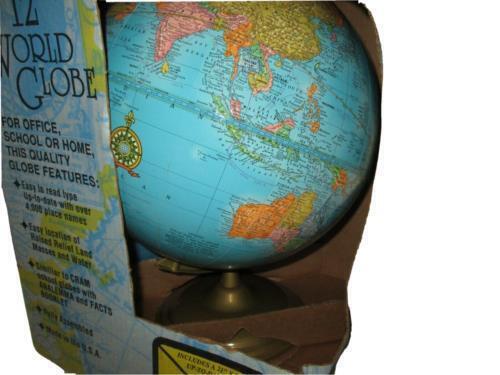 Blue Ocean 12in. Tabletop Globe, Champagne Base
