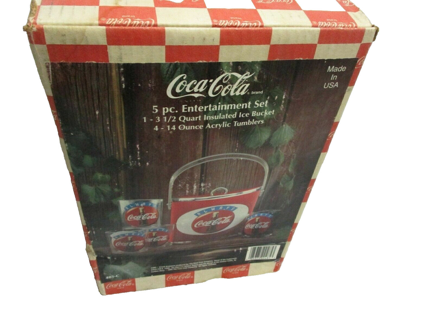 Coca Cola 5pc. Drinkware Set Ice Bucket & Tumbler Set New Old Stock
