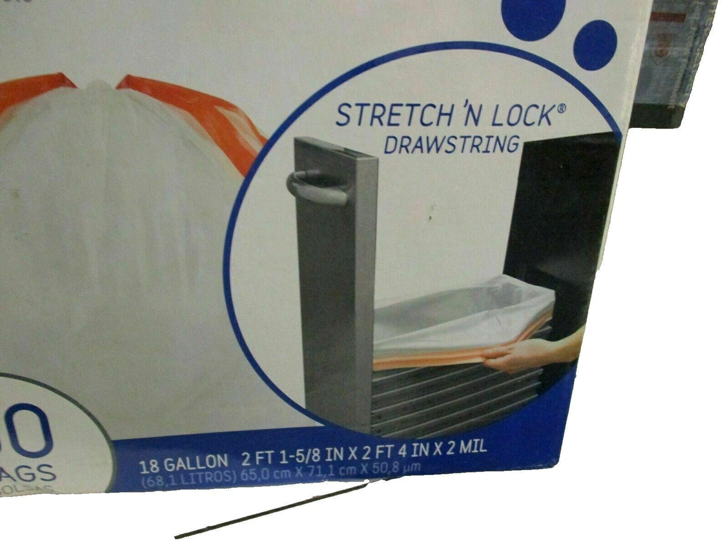 Backpack Liner 50 Compactor Bags 2 Mil, 18 Gallon, Wt: 1.65 oz or 47 grams