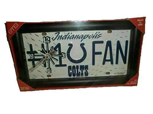 License Plate Wall Clock Indianapolis Colts