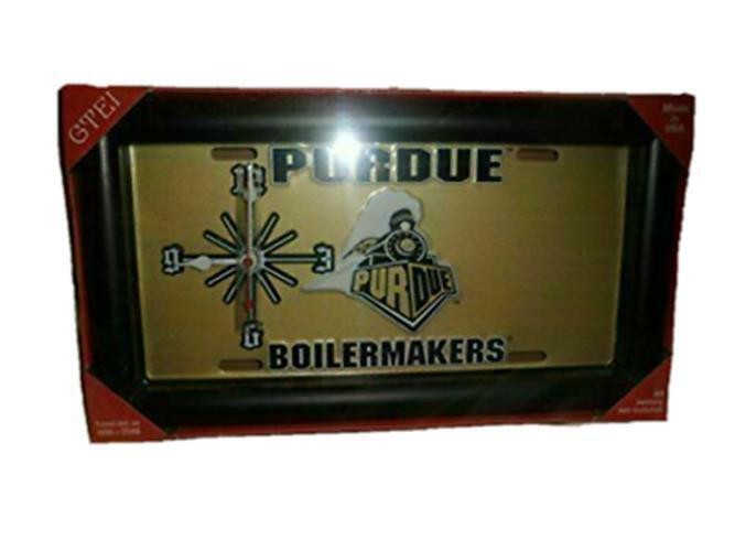License Plate Wall Clock Purdue Boilermakers