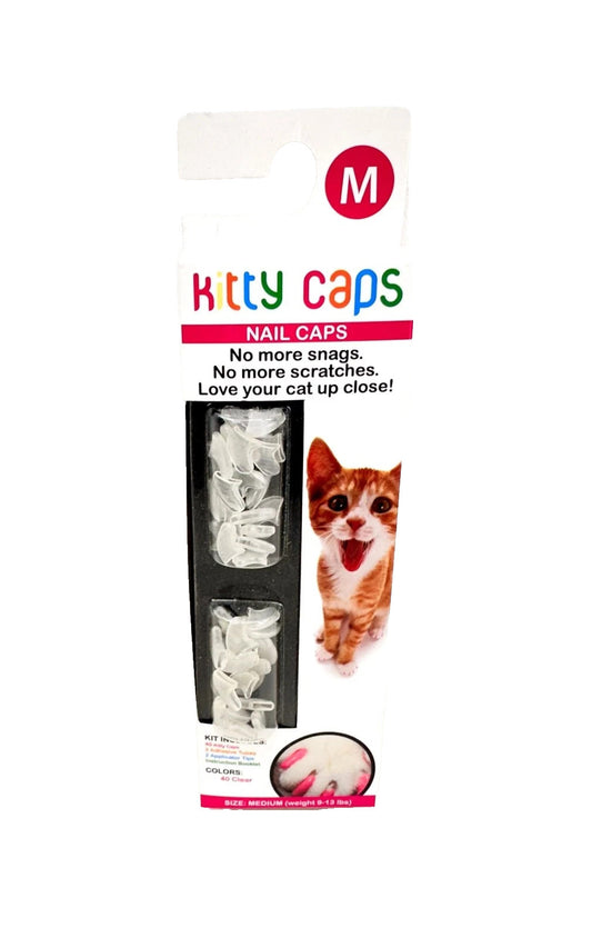 Kitty Caps Nail Caps for Cats  Medium  40 Count Clear  Cat Claw Covers