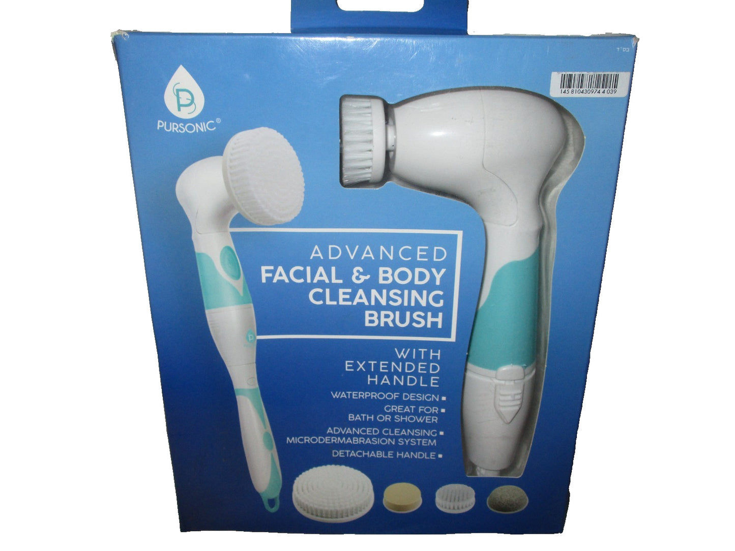 Pursonic Advanced Facial & Body Cleansing Brush with Extended Handle FC190AO