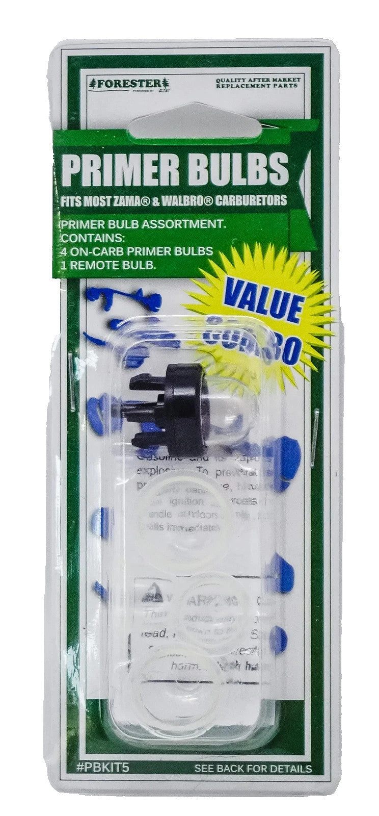 FORESTER PRIMER 5 PC BULB ASSORTMENT REPLACES ZAMA AND WALBRO