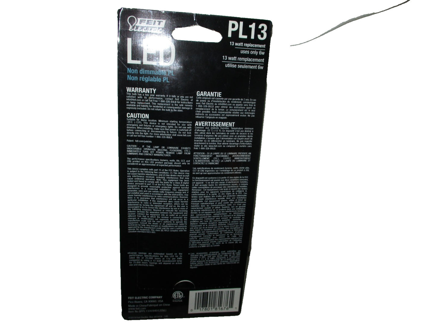 FEIT Electric LED PL13 13 Watt Replacement Plug Play Rewire Cool White 2 Pin