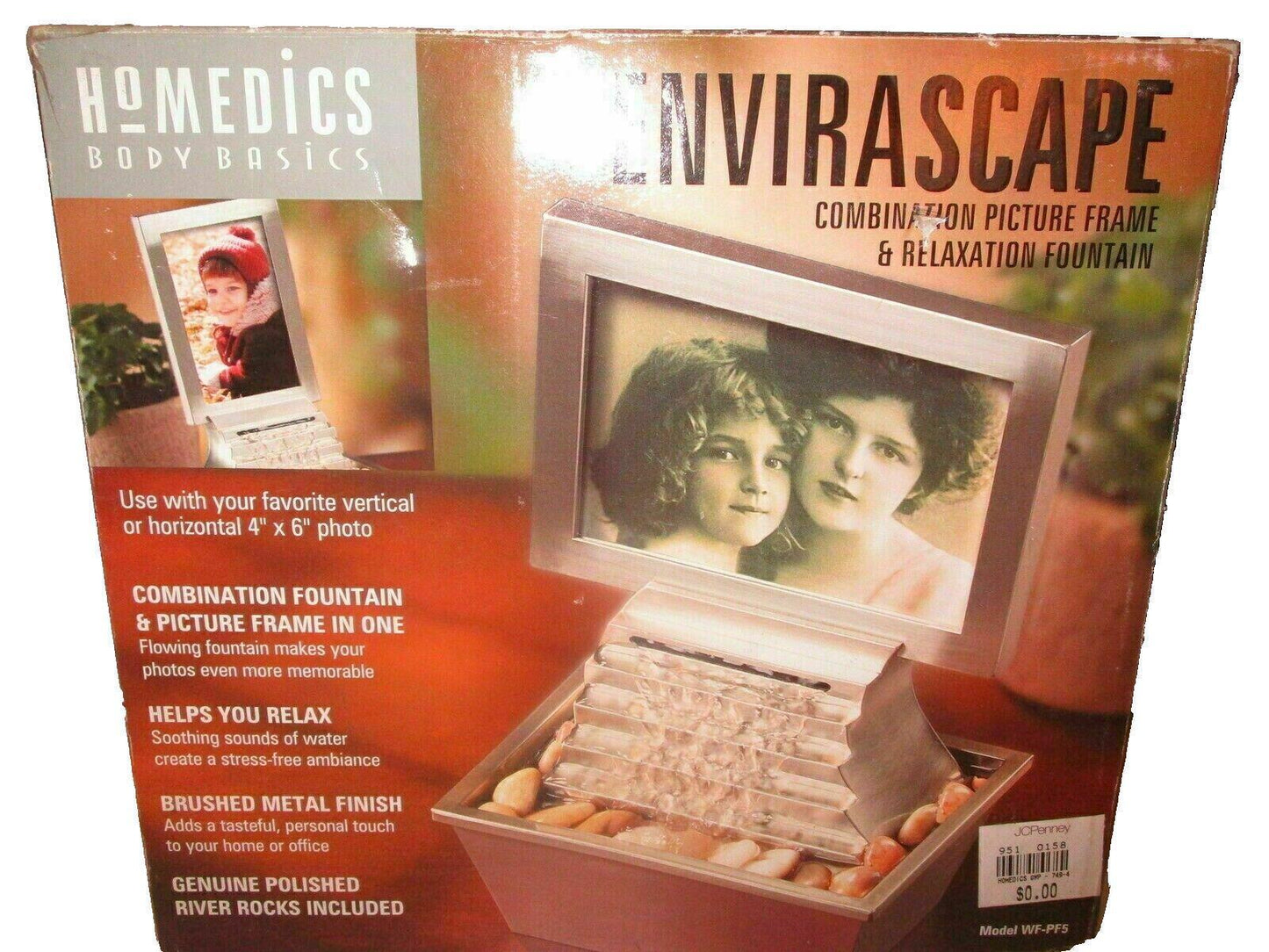 Homedics Envirascape Combination Picture Frame & Relaxation Fountain 4"x6" Photo