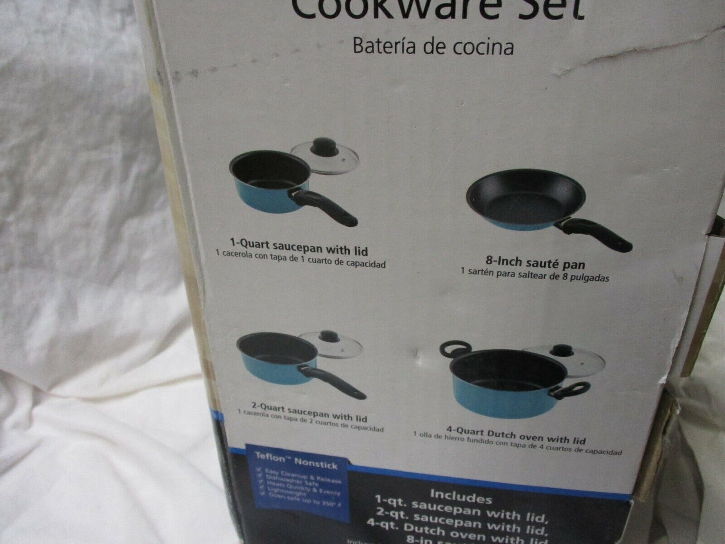 Mainstay 7 Pc Aluminum Cookware Set Aquifer, Nonstick