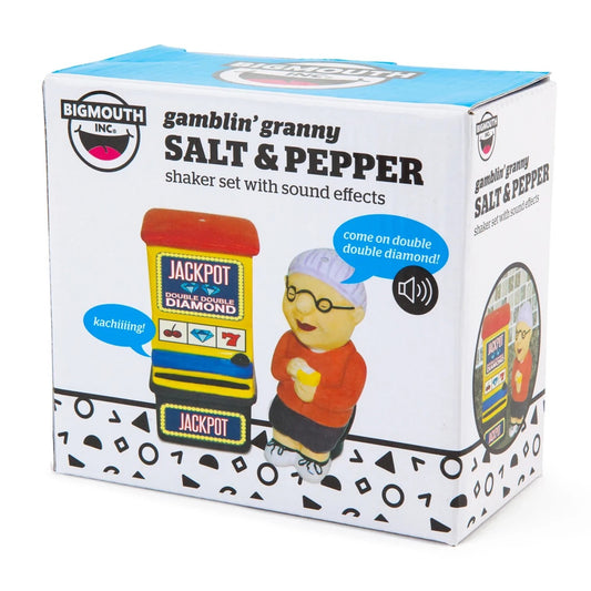 Bigmouth Gamblin' Granny Salt & Pepper Shaker with Sound Effects