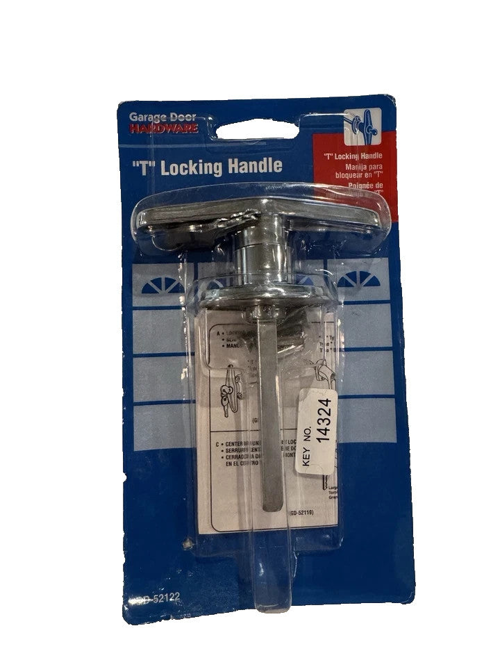 Garage Door Hardware Keyed T-Handle 5/16 in. x 4-5/8 in. Square Shaft Chrome