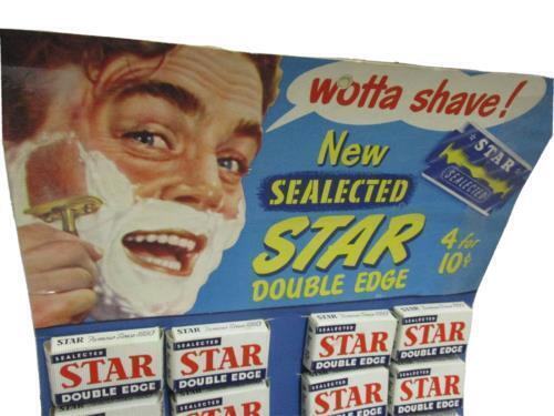 1950's New Sealected Star Double Edge Cardboard Advertising Store Display