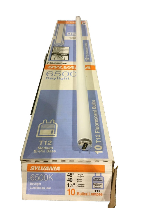 Case of 10 Sylvania Daylight 6500k 48" 40DXRPO Watt Bulbs