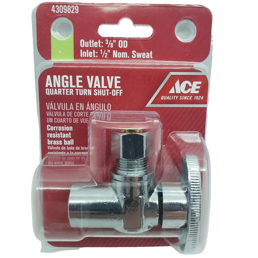 ACE Angle Valve Quarter Turn Shut Off   3/8" 1/2"  #4309829
