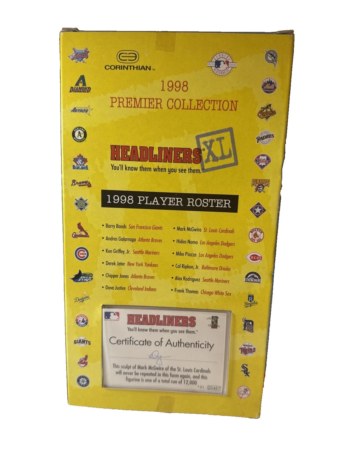 Mark McGwire Headliners Limited Edition 1 of 12,000 Figurine Deadstock W/COA ‘98