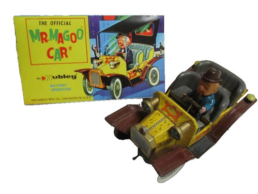 Vintage 1961 Hubley Battery Operated The Official Mr. Magoo Tin Car Top not incl