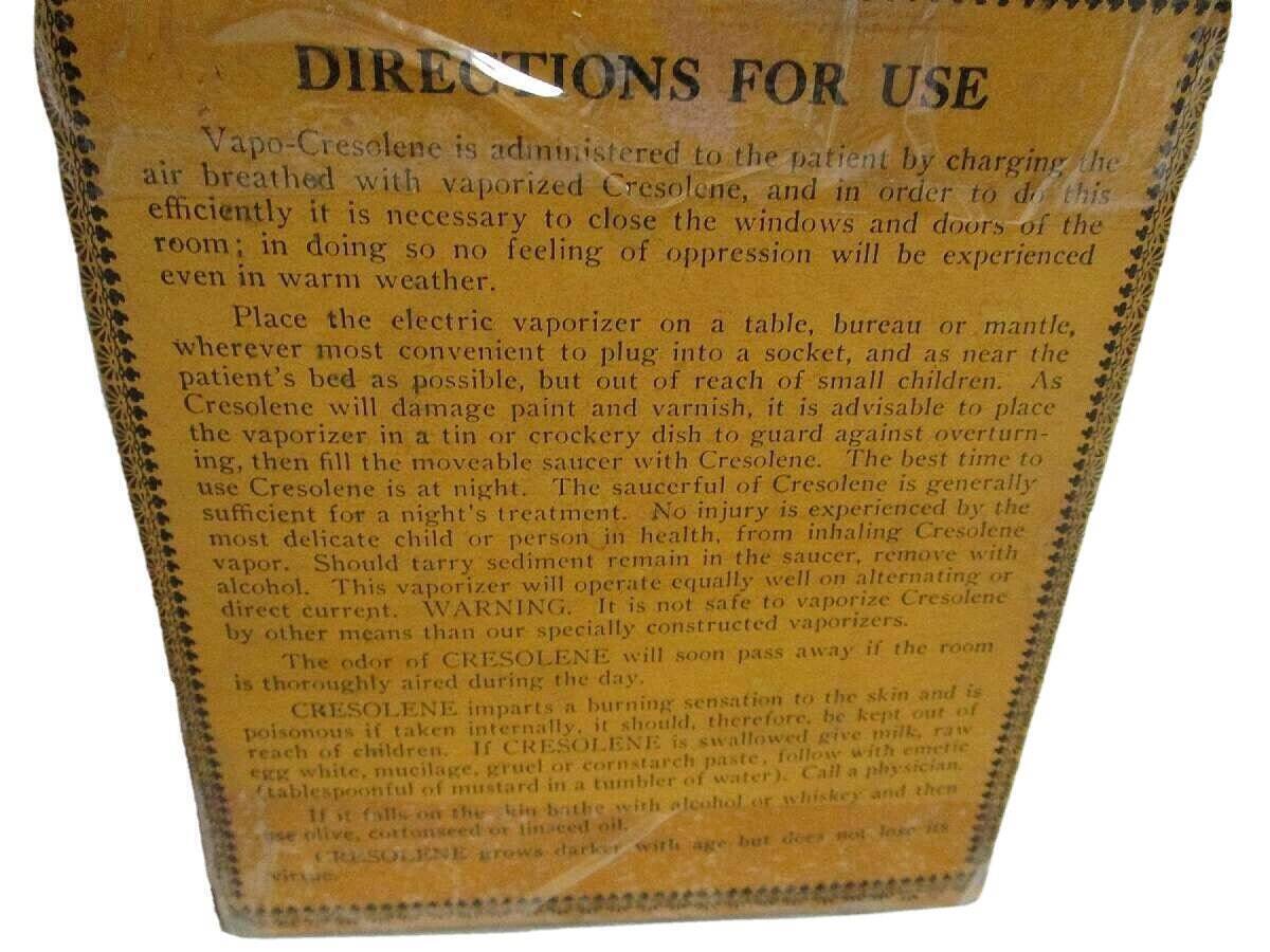 Vintage 1930's Rare Vintage Vapor Cresolene Electric Vaporizer