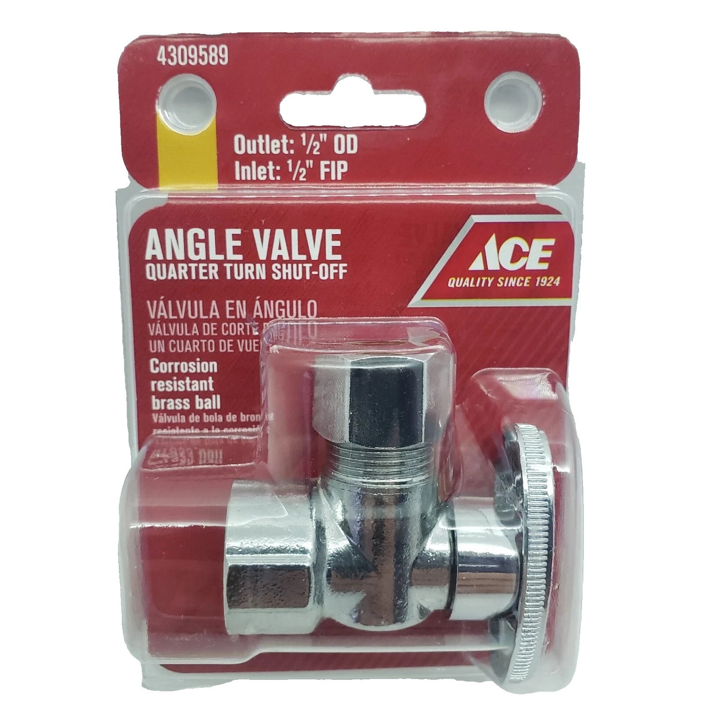 ACE Angle Valve Quarter Turn Shut Off   1/2"  1/2"    #4309589
