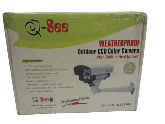 Q-See Weatherproof Outdoor CCD Color Camera Kit W Built-in Heat blower QS2350C