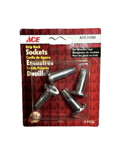 Ace Grip Neck Sockets for Wooden Legs 3/8" ACE 51222 4pk