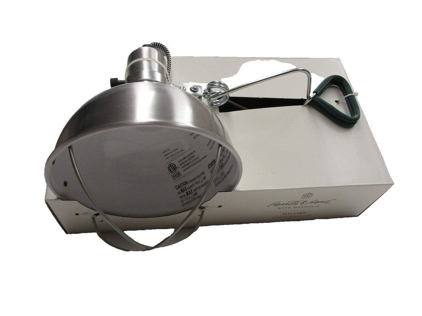 Ed's Variety Store 2018 Galvinized Zinc LED Clip On Bench Lamp