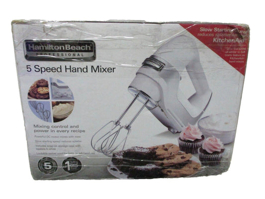 Hamilton Beach Professional 5 Speed Hand Mixer Easy Clean Beaters DC Motor 62652