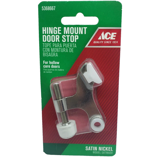 ACE Hinge Mount Door Stop for Hollow Core Doors Satin Nickel  #5368667