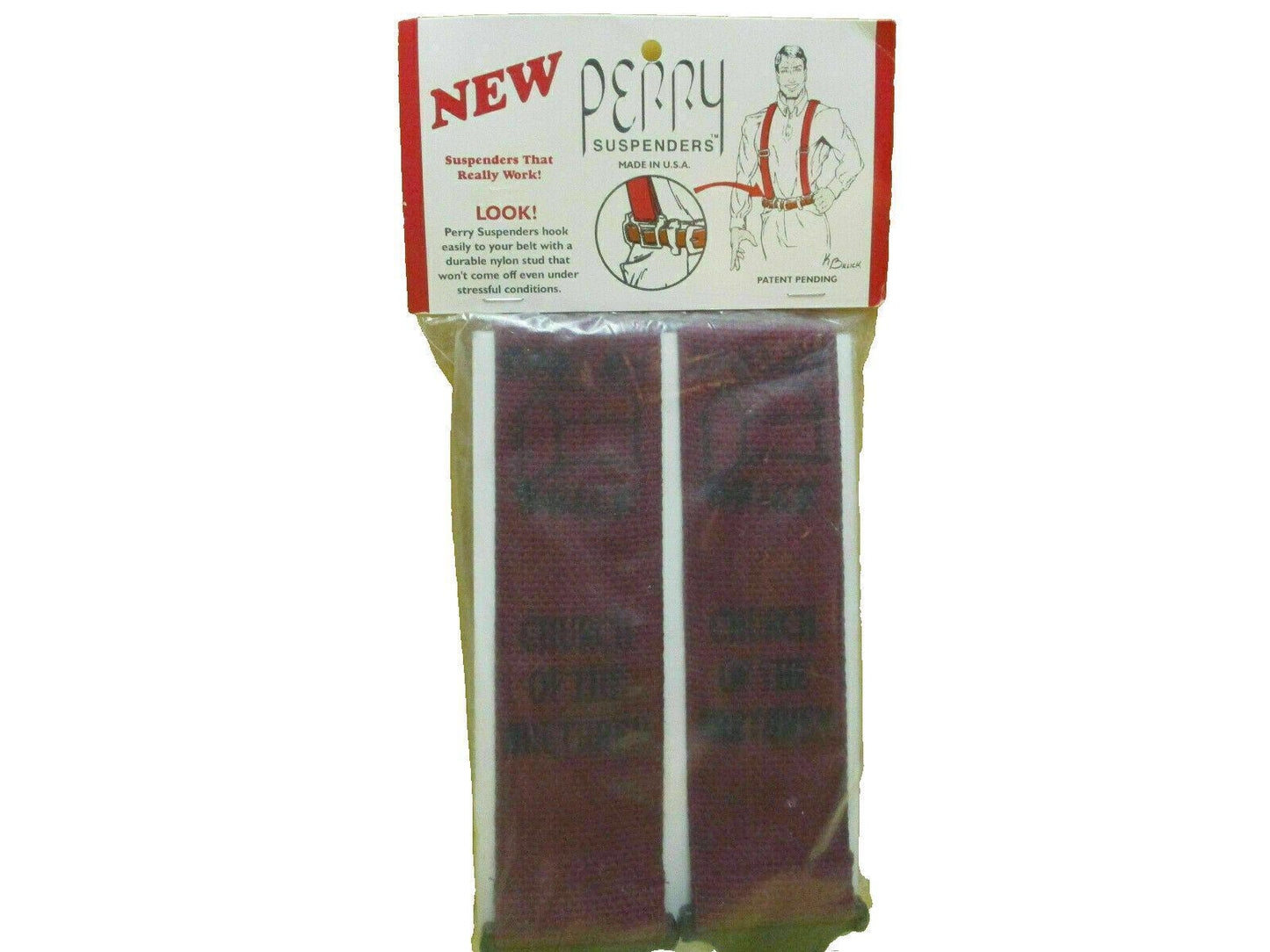 Perry Vintage Adjustable Oakley Brick Church Of The Brethern Suspenders Rare