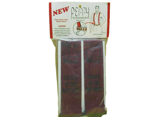 Perry Vintage Adjustable Oakley Brick Church Of The Brethern Suspenders Rare