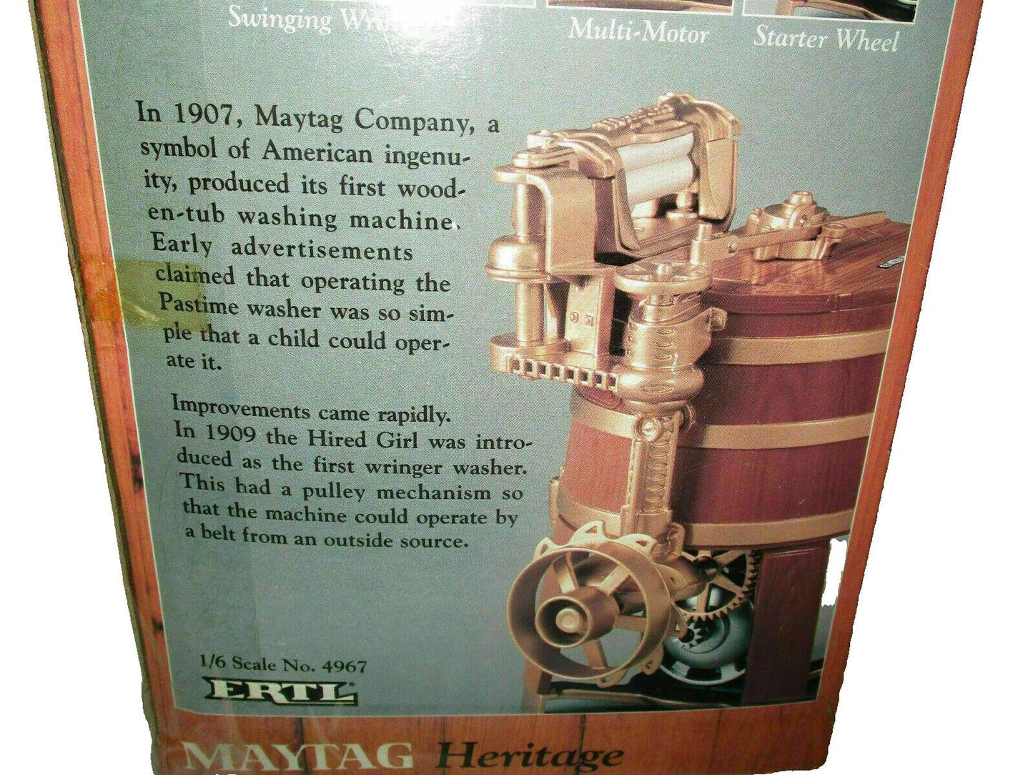 Ertl Power House Farm Series 1/6 Scale Diecast Maytag Multi-Motor Washer #4967